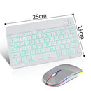 Teclado e mouse Bluetooth sem fio RGB.